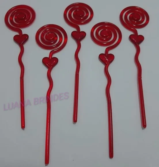 Espiral Vermelho de Acrílico Para Foto Pct 12 Unidades