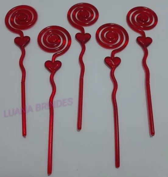 Espiral Vermelho de Acrílico Para Foto Pct 12 Unidades
