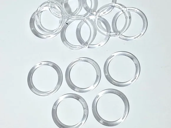 Portas Guardanapos 3,5cm Argola Lisa Transparente 30 Peças