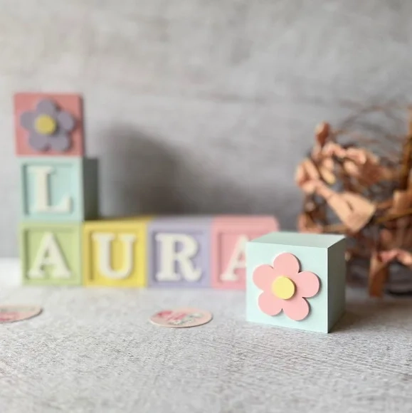 Tons Pastel Cubos 6x6cm Ts- Decoração Bebê