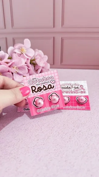 Tag com Brinco Outubro Rosa