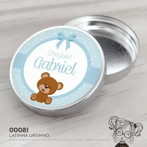 Latinha Adesivada Ursinho - 00081
