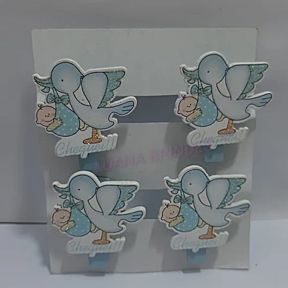 Mini pregador de madeira decorativo baby-Cartela c/4 unid