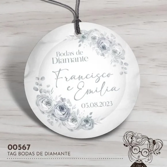 Tag Redonda Bodas de Diamante - 00567