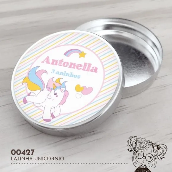Latinha Adesivada Unicórnio - 00427