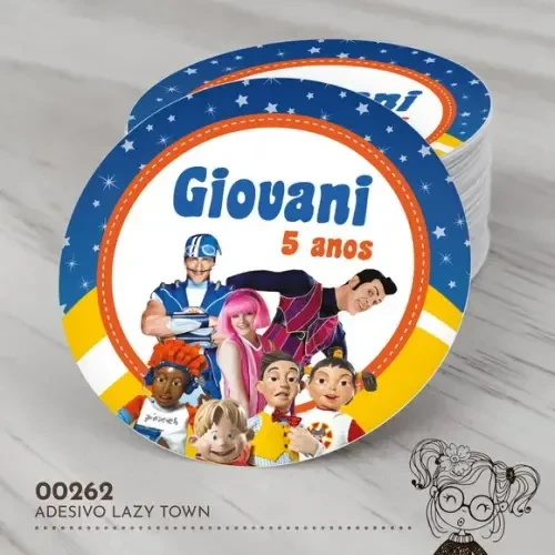 Adesivo Redondo Lazy Town - 00262
