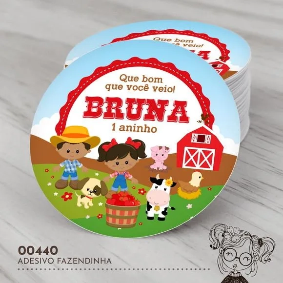 Adesivo Redondo Fazendinha - 00440