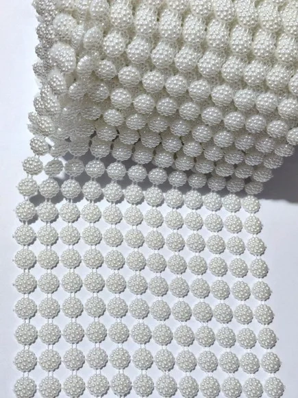 Manta Meia Pérola Cracrelada Branco 10mm Medida 13cm/1metro