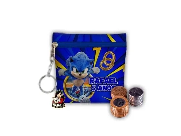 Chaveiro Porta Moedas Personalizado Sonic