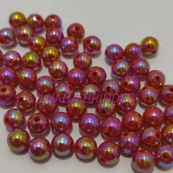 Bolinha Acrilica Furta Cor Pink - 8mm - pct c/100 unid