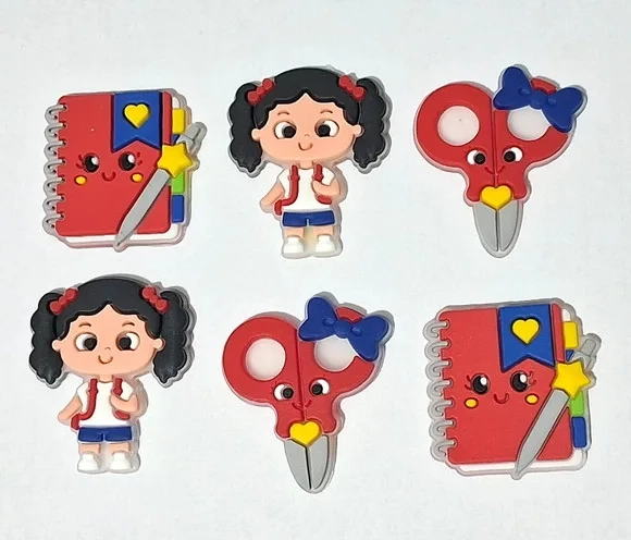 Apliques Escola Emborrachado Pacote C/6 Unidades Variados