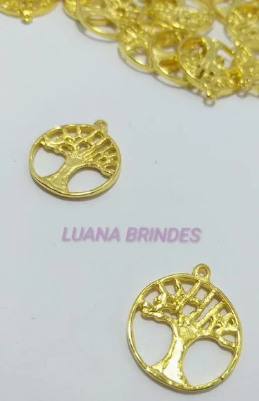 Pingente Árvore da Vida Dourado - pct com 5 unid