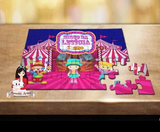 Quebra Cabeça Personalizado Circo Rosa