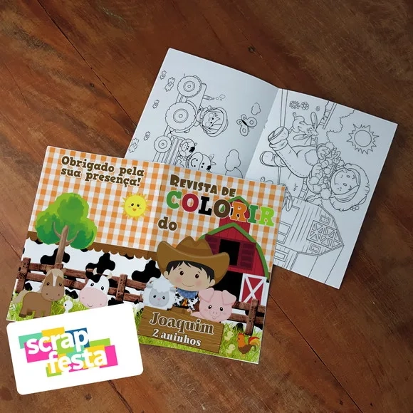 Revista Colorir + Lápis de Cor Festa Fazendinha