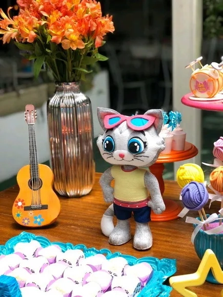 Gatos em Feltro - kit com 4 personagens