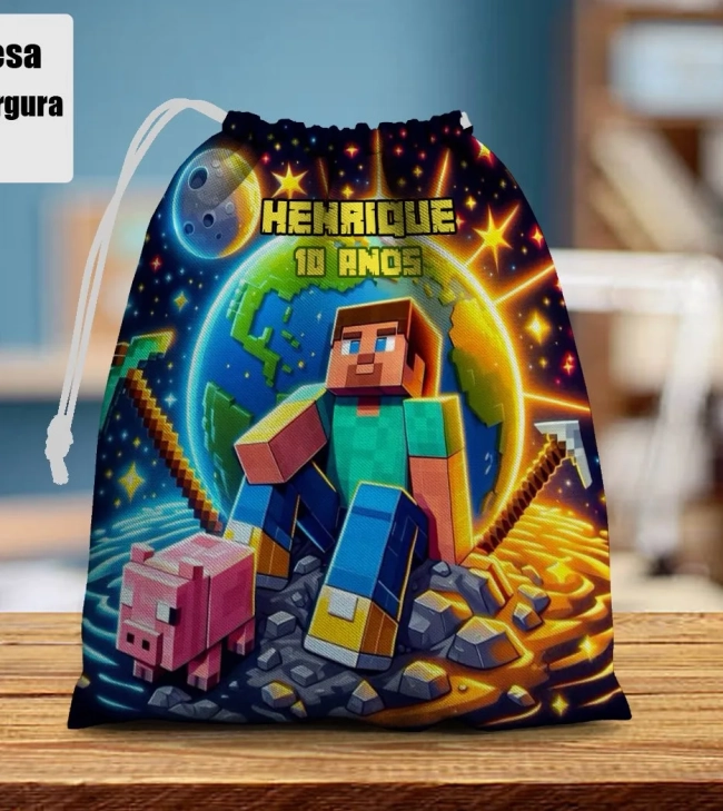 Saquinho Supresa para lembrancinhas  Minecraft