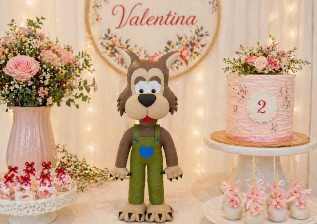 Lobo Mau Chapeuzinho Vermelho Decoração Festa Temática Feltro