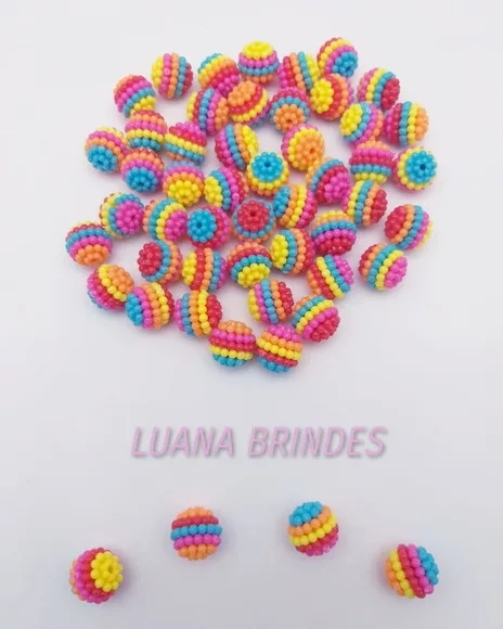 Pérolas Coloridas Craqueladas - 12mm - pct c/ 50 unidades