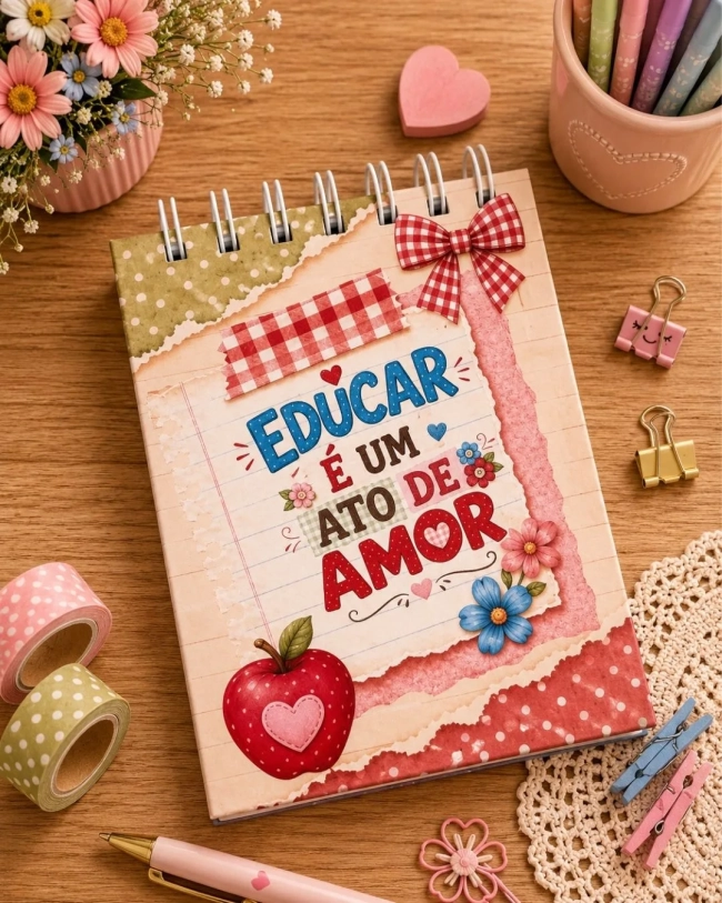 Bloco de Notas Professores Personalizado 11x15cm- Capa dura Dia dos Professores