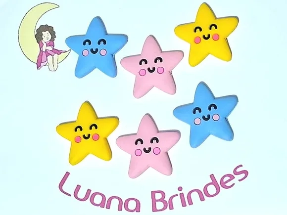 Aplique Estrelas Emborrachado Pacote com 6 Unidades