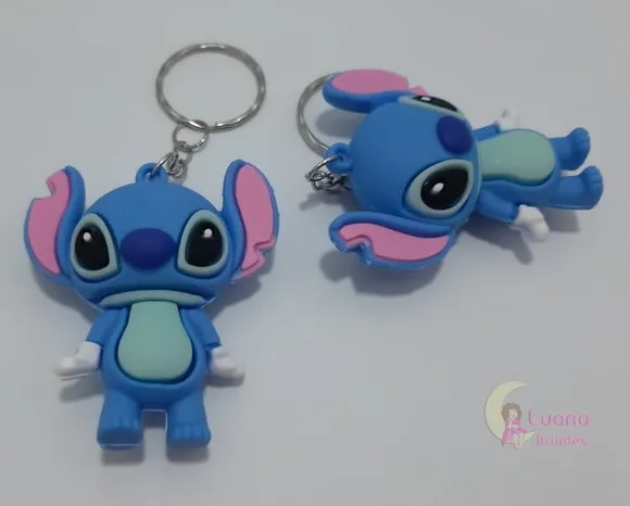 Chaveiro Lilo Stitch de Borracha - Pct C/2 Unid
