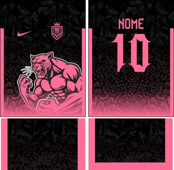 Arte Vetor Camisa Interclasse Pantera Rosa 287