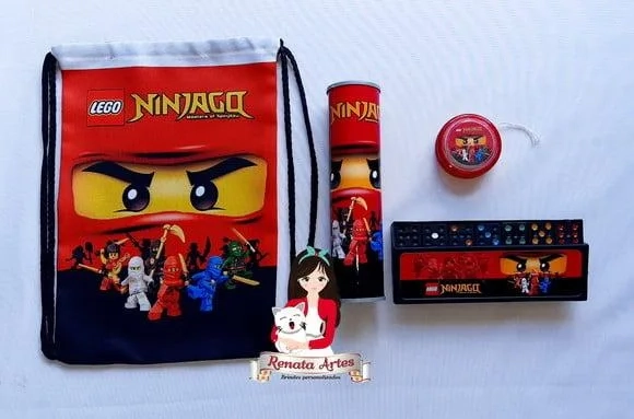 Kit Jogos Personalizado na Mochila Ninjago