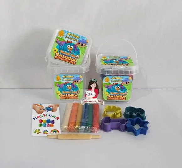 Kit Massinha no Baldinho Personalizado Galinha Pintadinha