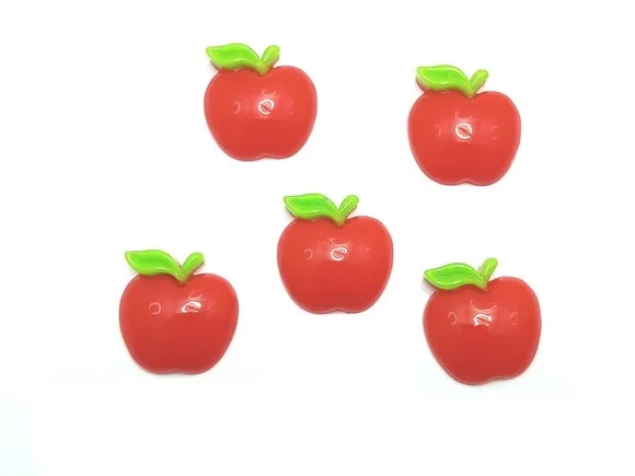 Aplique Maçã de Resina 1,8cm Pacote com 15 Unidades