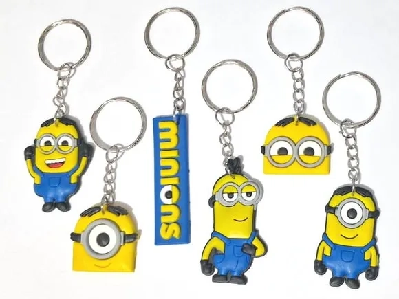 Chaveiro Minions Emborrachados Pacote com 6 Unidades