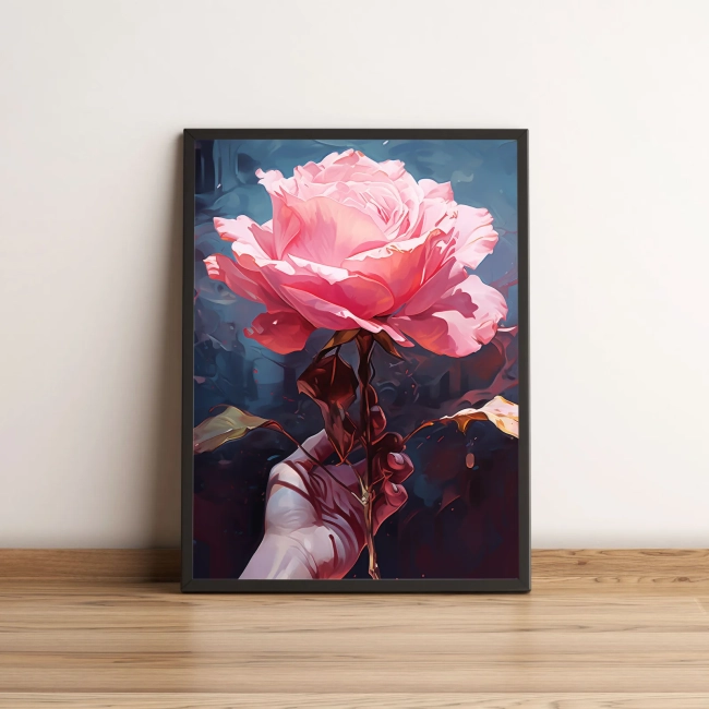 Quadro Flor Com Pétalas Rosas 356