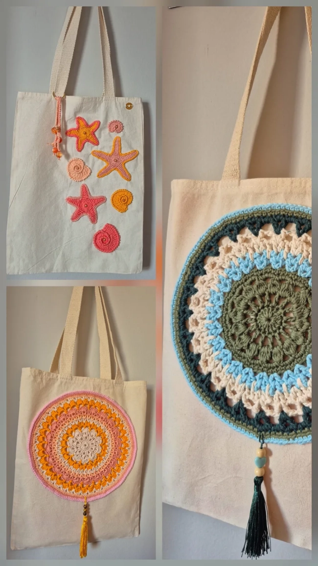 Ecobag customizada em crochê