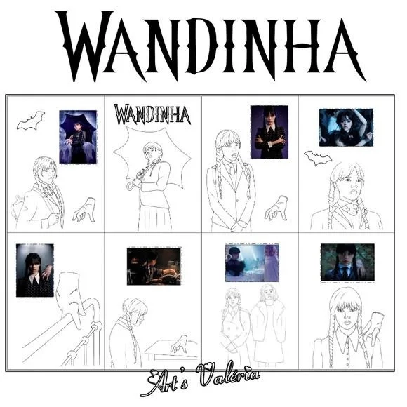 Álbum de Figurinhas Wandinha Addams - Wednesday - 10x15cm