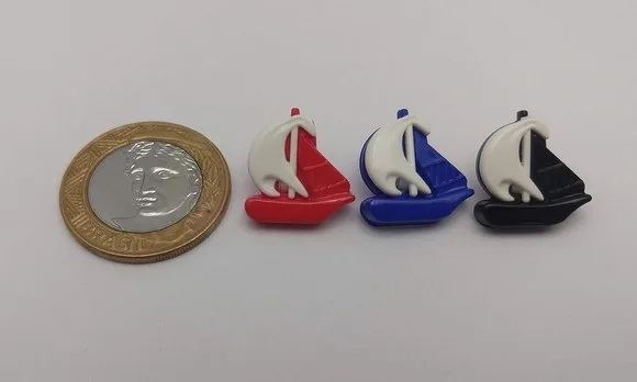 Botão de Barquinho de 1,7cm- 15 unidades