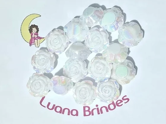 Rosa Irisada com Furo Passante Pacote com 20 Unidades