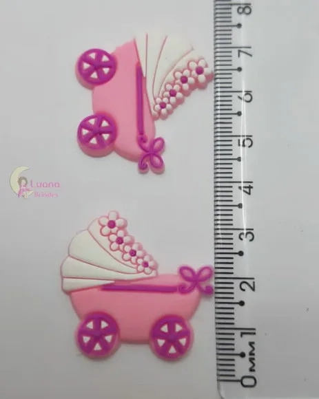 Apliques Carrinho de Bebê e Balão de borracha - pct c/8 unid