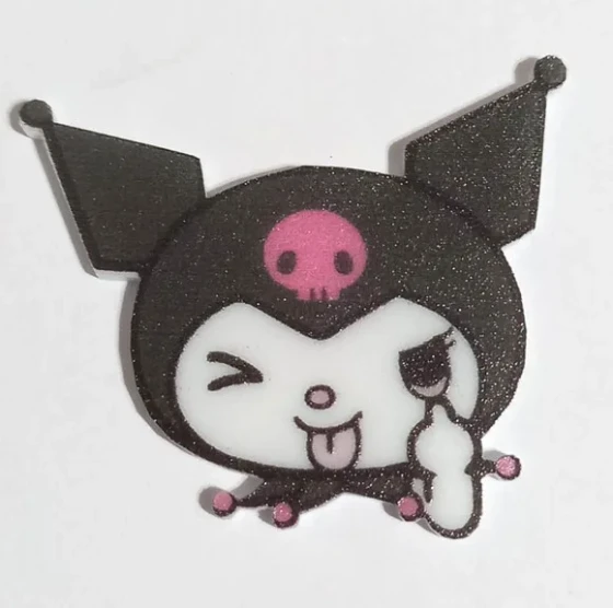 Aplique Kuromi em Acrilico U.v - 6 Unidades