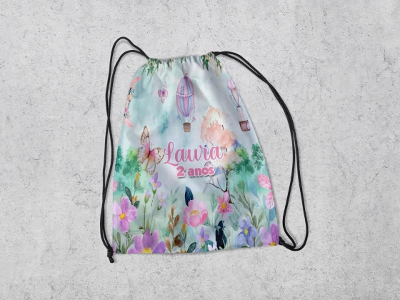 Mochilinha Personalizadada Jardim Encantado das Borboletas