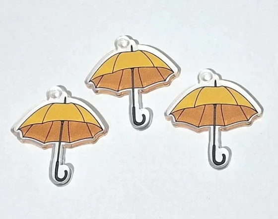 Pingente Guarda Chuva Dorama Acrílico Impresso - 20 Unidades