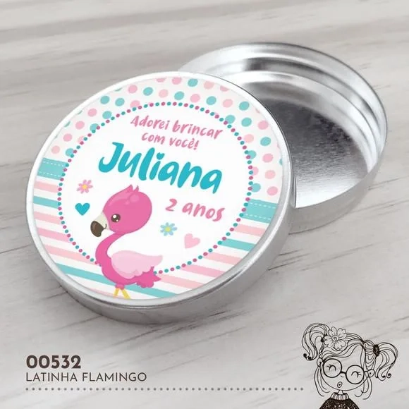 Latinha Adesivada Flamingo - 00532