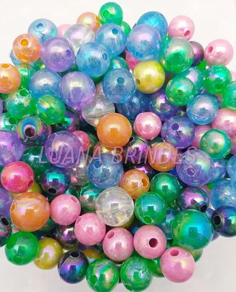 Bolinhas acrílicas coloridas - 10mm - pct c/50 unidades