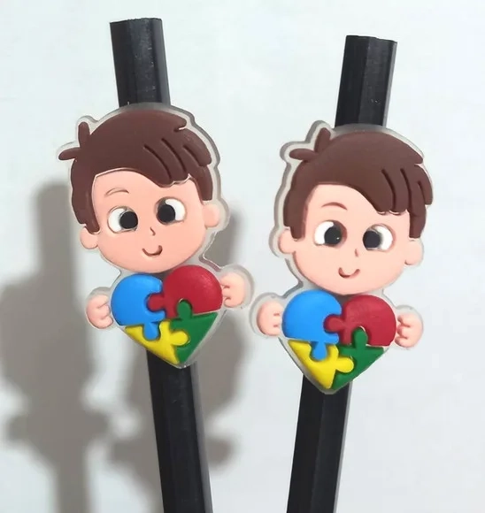 Lápis C/ponteira Menino Símbolo Autismo - 6 Unidade