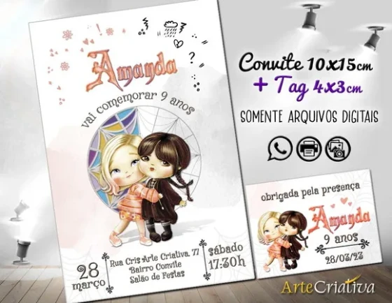 Convite Digital C/tag Wandinha Addams 3