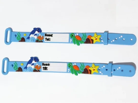 Pulseira de Identificação Infantil Emborrachado 4 Unidades