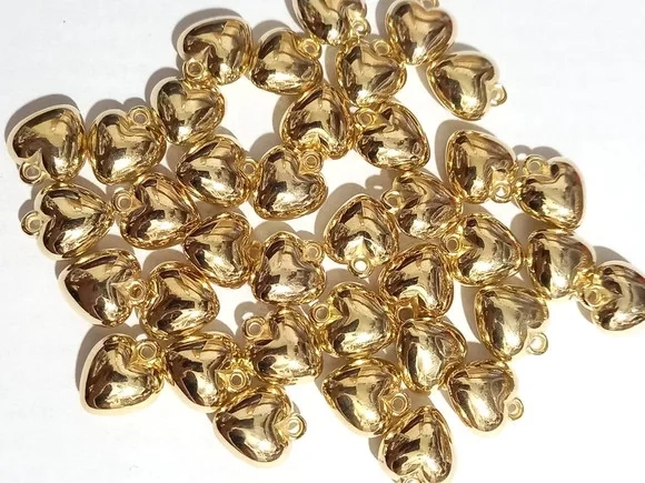 Pingente Coração Abs Dourado - 30 Unidades