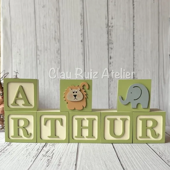 Safari Cubos Ts 8x8cm - Decoração Bebè