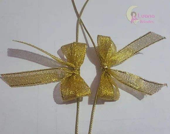 Lacinhos Dourados para Lembrancinhas - 5cm - pct c/8 unid