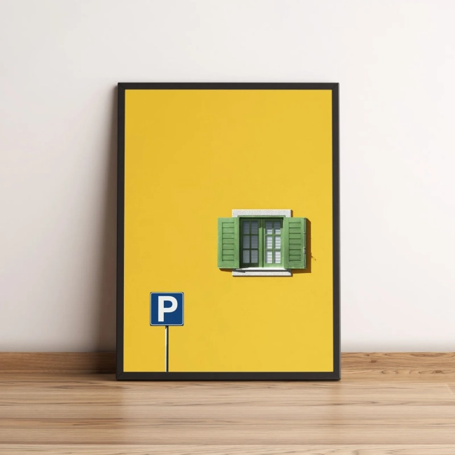 Quadro com Detalhe de Janela e Placa 174