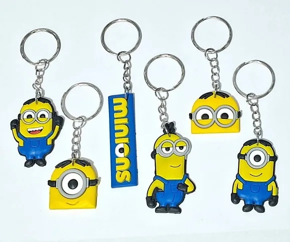 Chaveiro Minions Emborrachados Pacote com 6 Unidades
