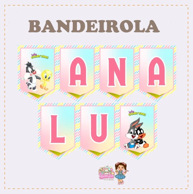 Kit Festa Só Um Bolinho BABY LOONEY TUNES - Decoração de Festa